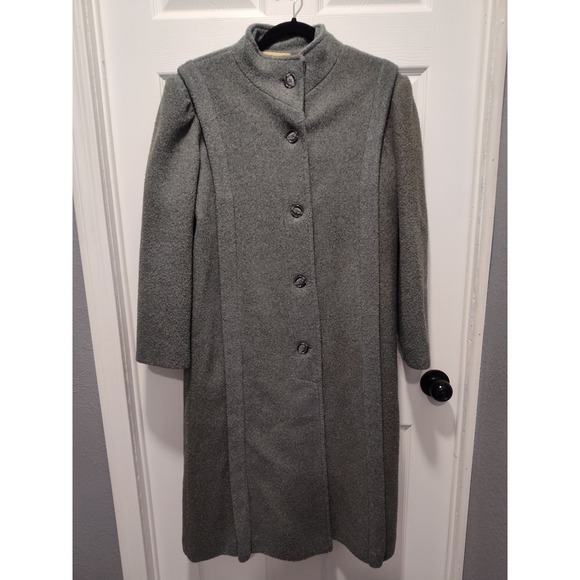 Vintage Tracey Richards Gray PeaCoat Women's Size Large Made in USA - Picture 8 of 9